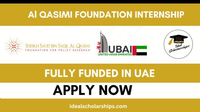 International students working and collaborating at the Al Qasimi Foundation office in Ras Al Khaimah, UAE during the 2025 internship program.