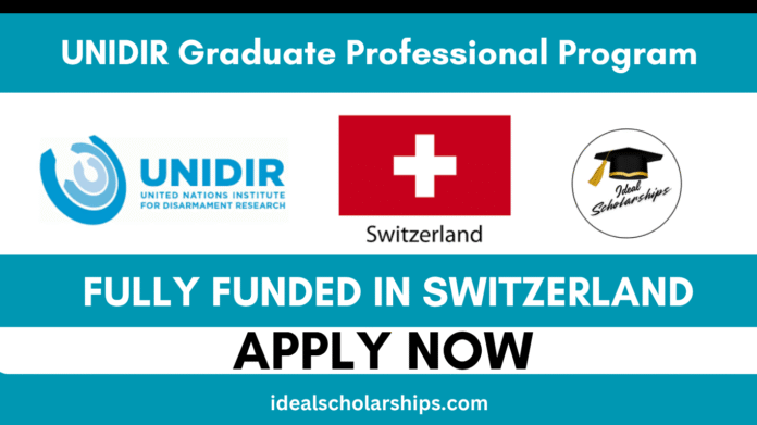 UNIDIR Graduate Professional Program 2026 in Geneva with $1331 monthly stipend